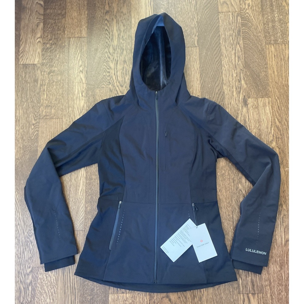 LULULEMON NWT Cross Chill Performance Jacket Black Sz 8 Waterproof Fleece